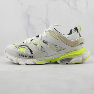 Balenciaga Track Trainer White Beige Neon Green Chunky Sneakers
