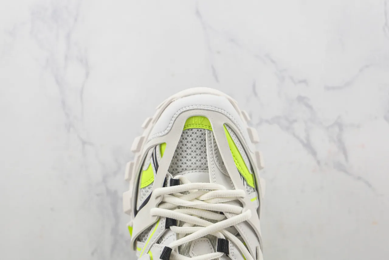Balenciaga Track Trainer Zapatillas Chunky Blancas Beige Verde Neón 6