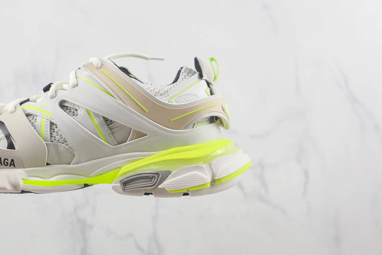 Balenciaga Track Trainer Zapatillas Chunky Blancas Beige Verde Neón 7