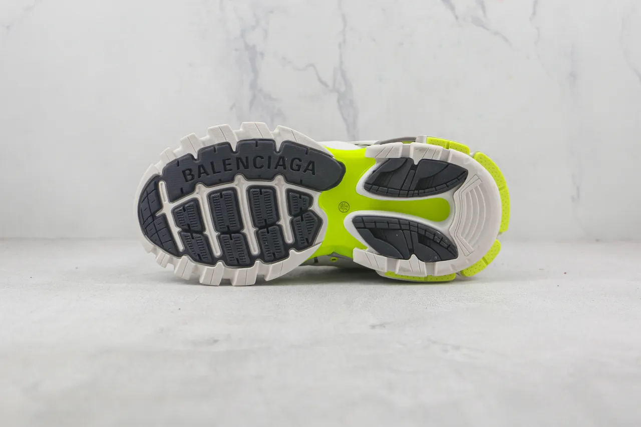 Balenciaga Track Trainer Zapatillas Chunky Blancas Beige Verde Neón 8