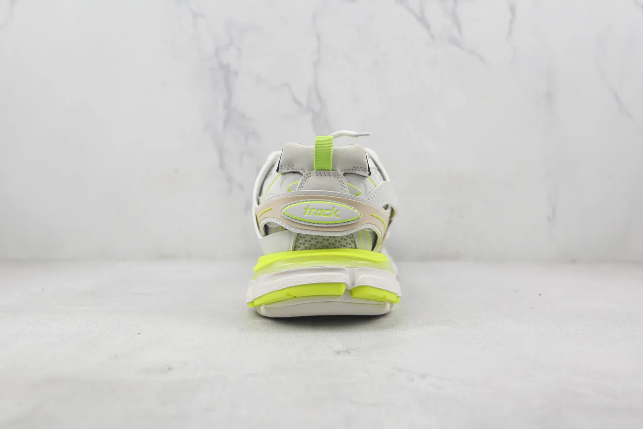 Balenciaga Track Trainer Zapatillas Chunky Blancas Beige Verde Neón 9