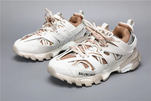 Balenciaga Track Trainer White Brown Chunky Sneakers 5