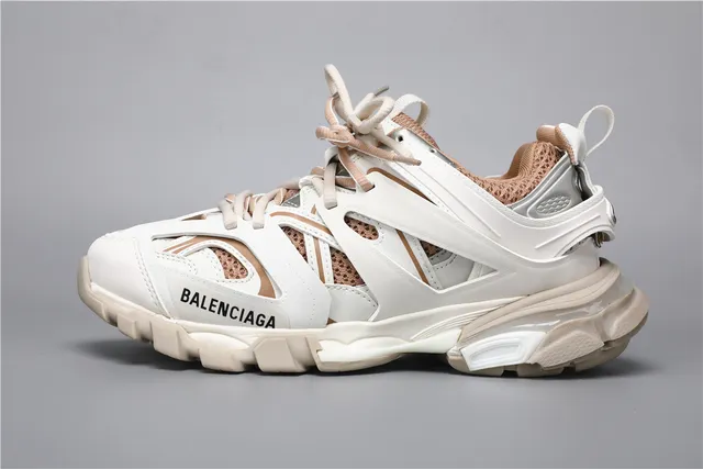 Balenciaga Track Trainer White Brown Chunky Sneakers 9