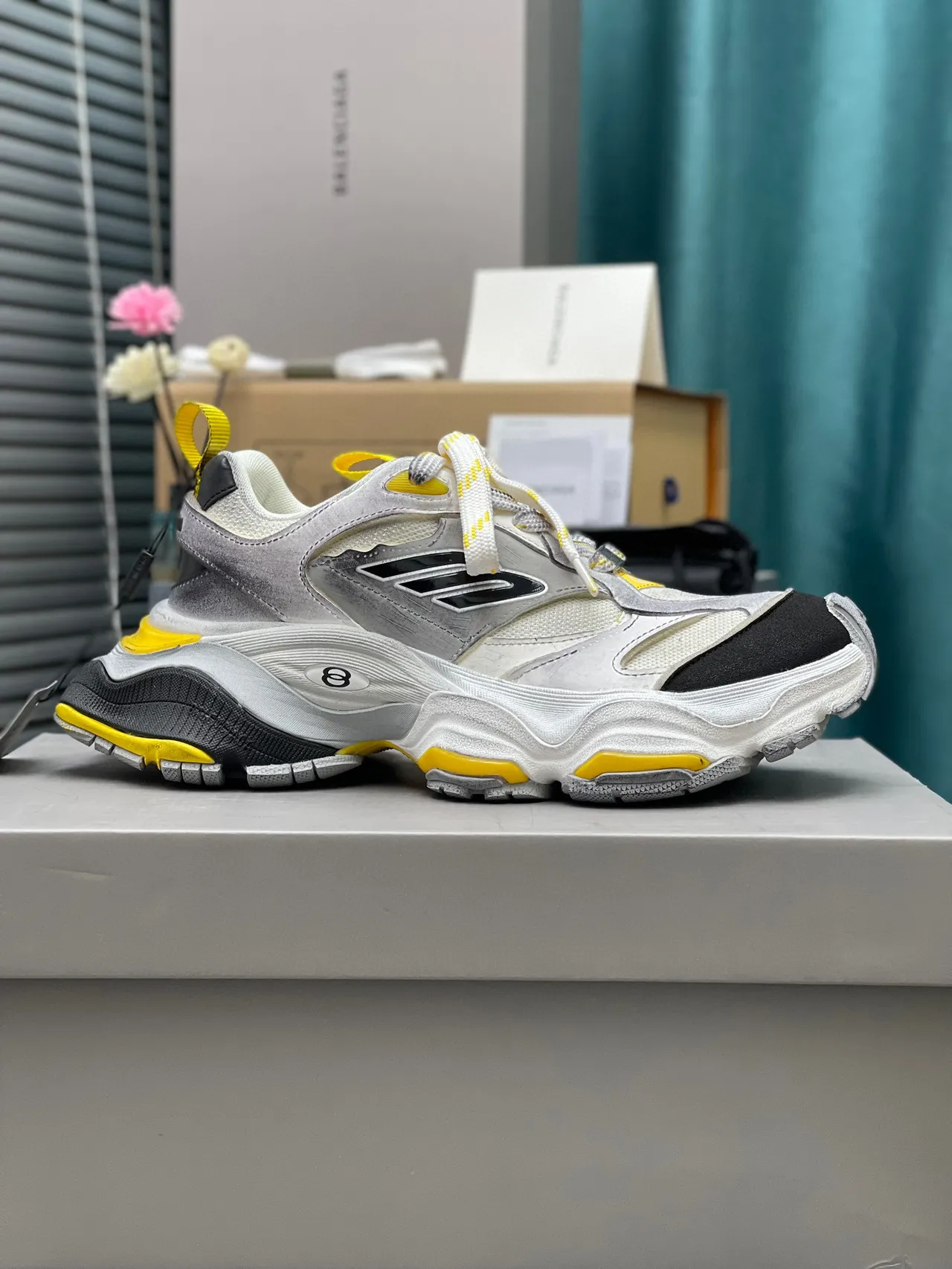 Balenciaga Track Trainer White Gray Black Yellow Chunky Sneakers 2