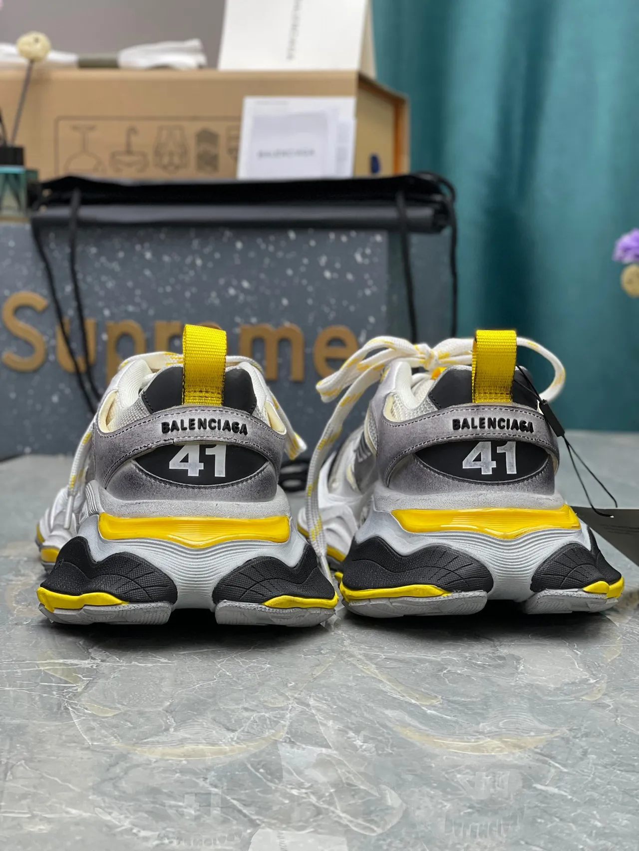 Balenciaga Track Trainer White Gray Black Yellow Chunky Sneakers 3