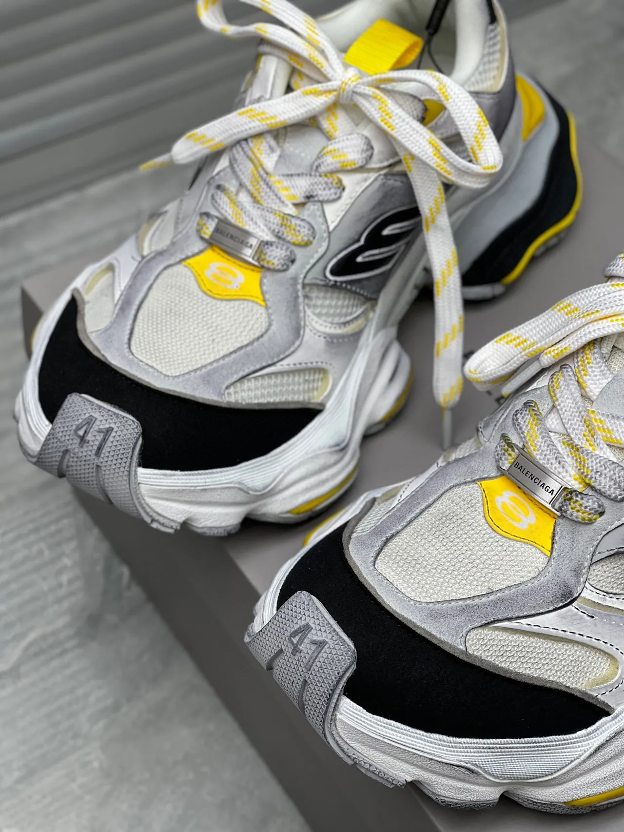 Balenciaga Track Trainer White Gray Black Yellow Chunky Sneakers 5