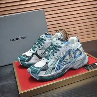 Balenciaga Track Trainer सफेद टील ब्लू चंकी स्नीकर