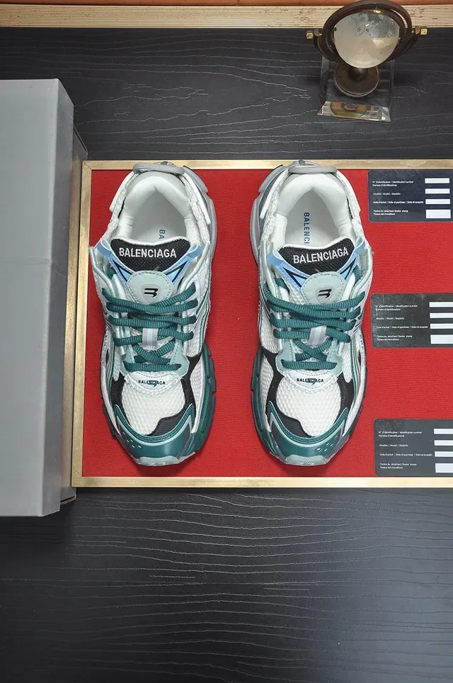 Balenciaga Track Trainer Blanc Turquoise Bleu Chunky Sneakers 3