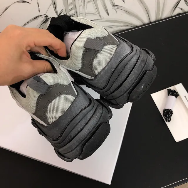 Balenciaga Triple S Silver Gray Black Chunky Sneakers 3