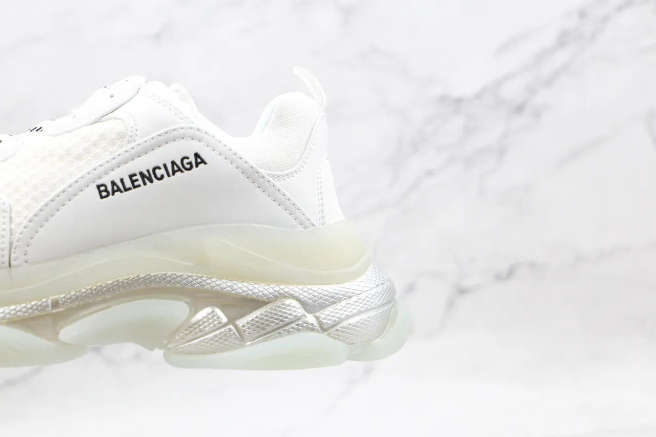 Balenciaga Triple S tênis brancos translúcidos de bolha chunky 4