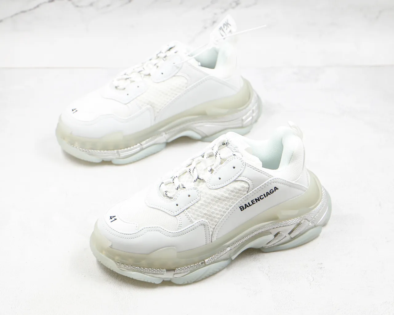Balenciaga Triple S tênis brancos translúcidos de bolha chunky 7