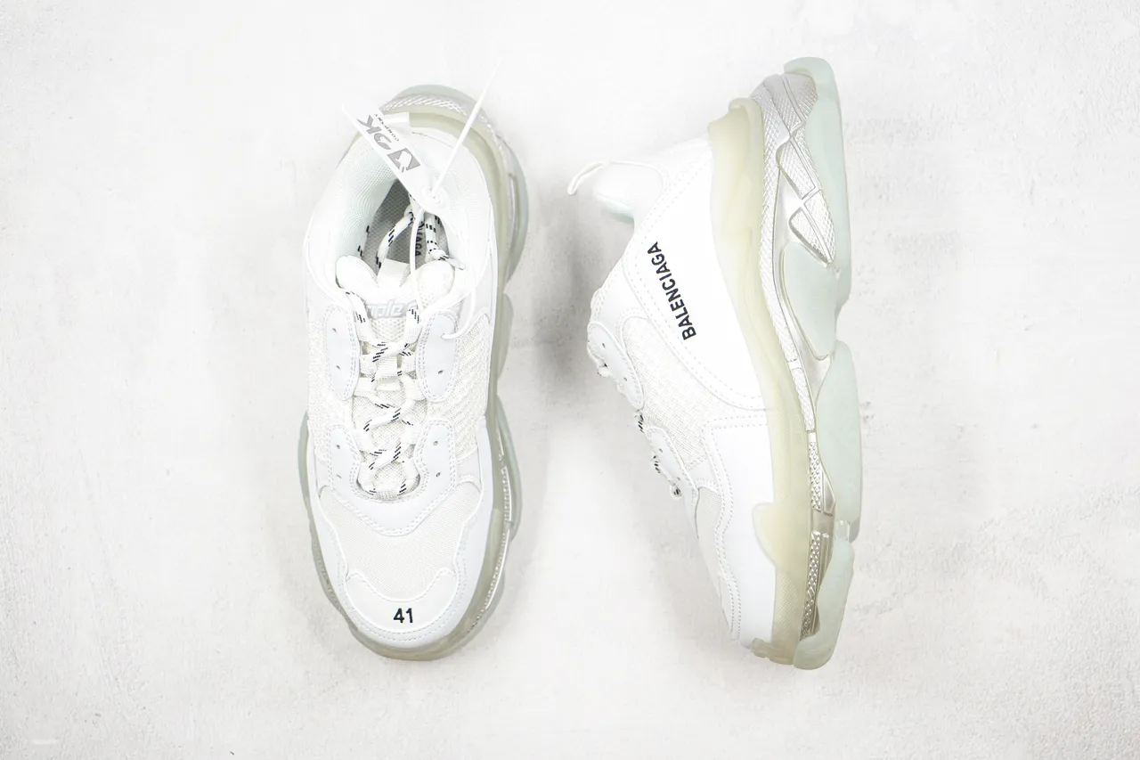 Balenciaga Triple S tênis brancos translúcidos de bolha chunky 8