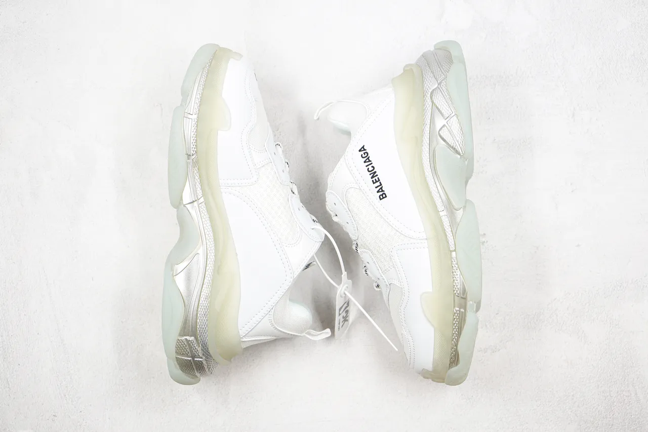 Balenciaga Triple S tênis brancos translúcidos de bolha chunky 9
