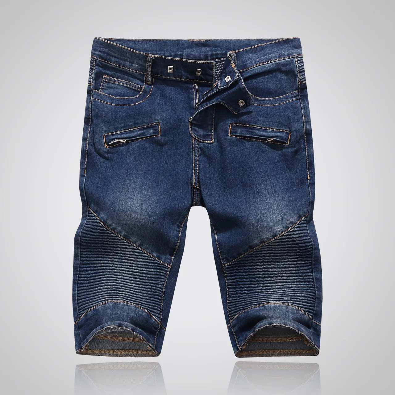 Balmain شورت ستايل بيكر دينيم مخطط 17