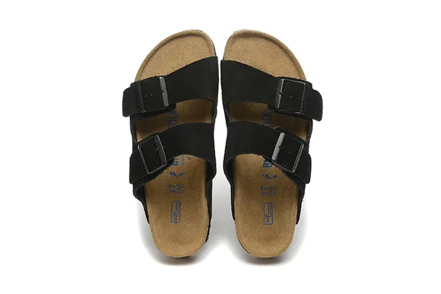 Birkenstock Arizona 黑色麂皮休闲凉鞋 2