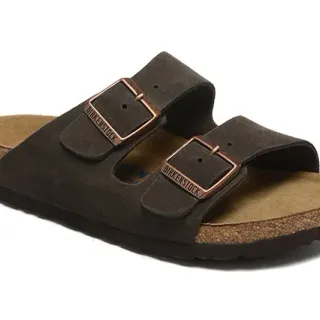 Birkenstock Arizona गहरे भूरे सूड काजुअल सैंडल