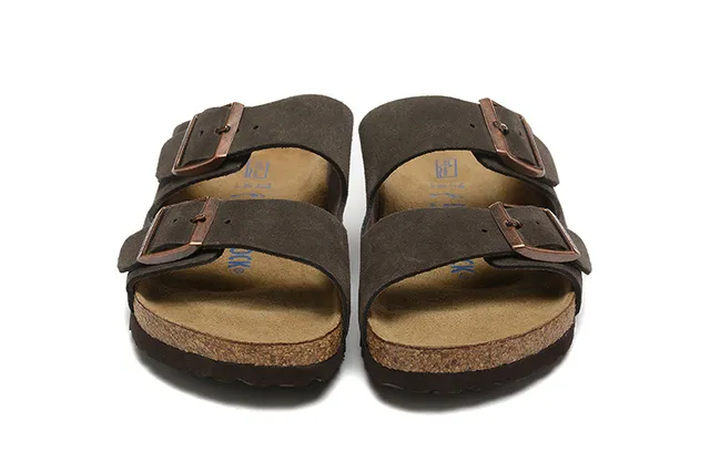 Birkenstock Arizona गहरे भूरे सूड काजुअल सैंडल 3