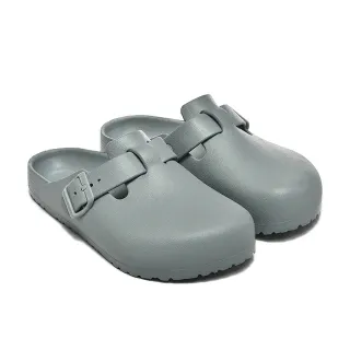 Birkenstock Arizona Gray Dual-Strap Buckle Closure Molded Contoured Footbed Clog