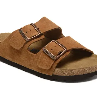 Birkenstock Arizona गेहुनी मखमली काजुअल सैंडल