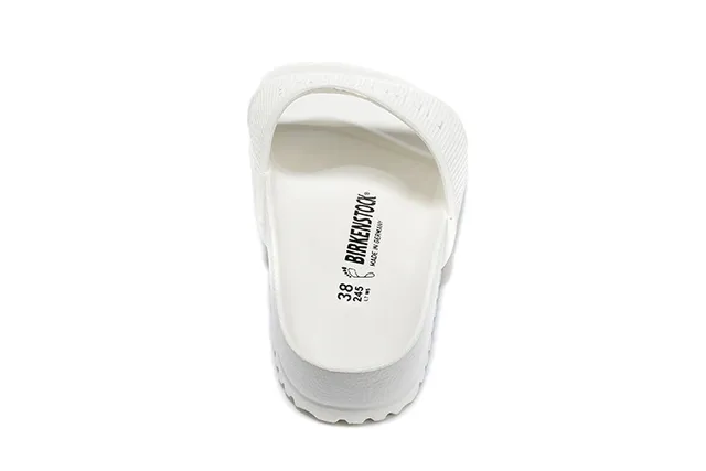 Birkenstock Arizona White Monochrome Textured Strap Slippers 3