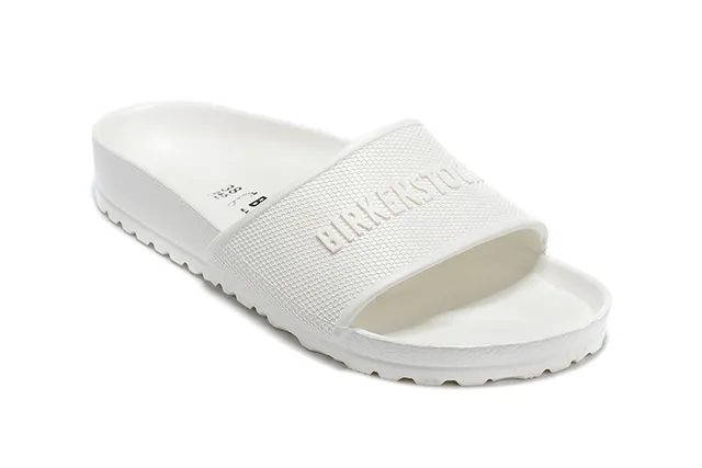 Birkenstock Arizona White Monochrome Textured Strap Slippers 6