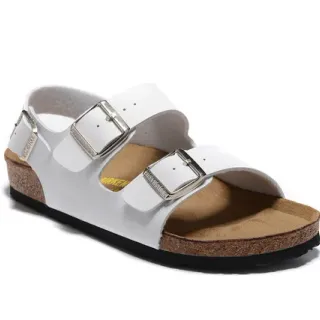 Birkenstock Arizona White दो पट्टियों वाली कैजुअल सैंडल