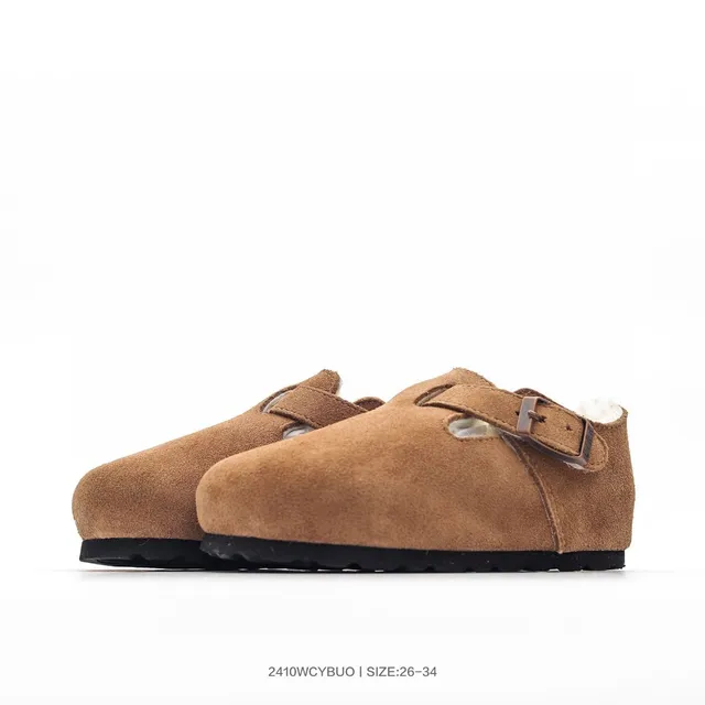 Birkenstock Boston Sapatos Mary Jane de camurça forrados com pele de cordero 16