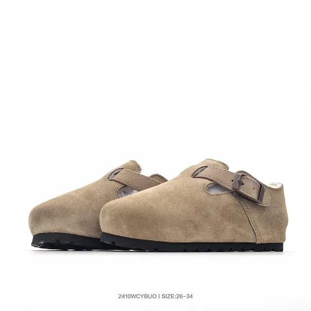 Birkenstock Boston Sapatos Mary Jane de camurça forrados com pele de cordero 22