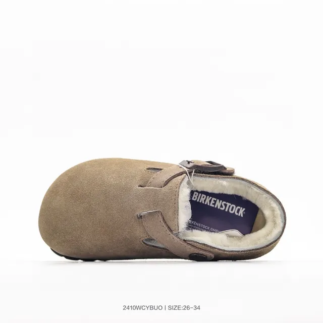 Birkenstock Boston Sapatos Mary Jane de camurça forrados com pele de cordero 23