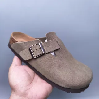 Birkenstock Boston Suede Taupe Closed-Toe Clog