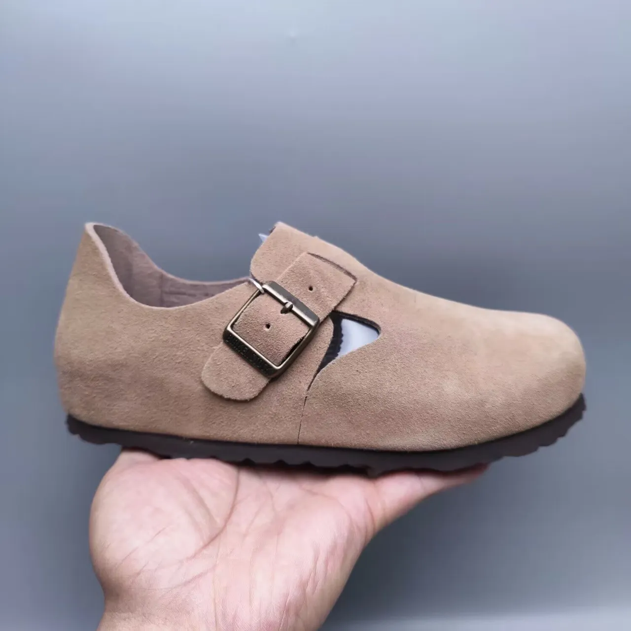 Birkenstock Chaussures Mary Jane en daim marron noir avec sangle à boucle 2