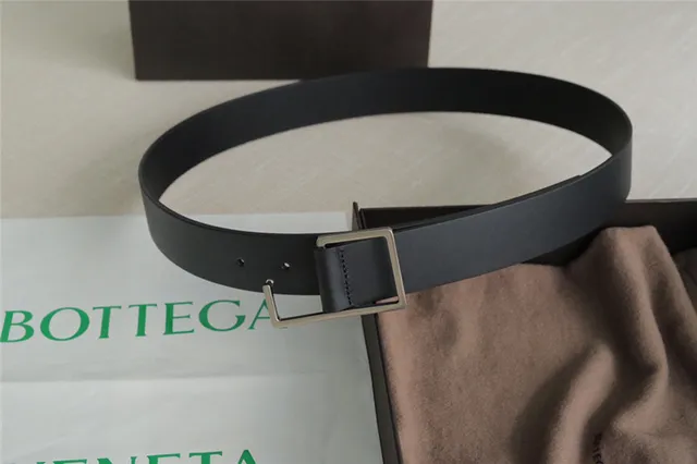 Bottega Veneta Andiamo काला चमड़े का बेल्ट 20