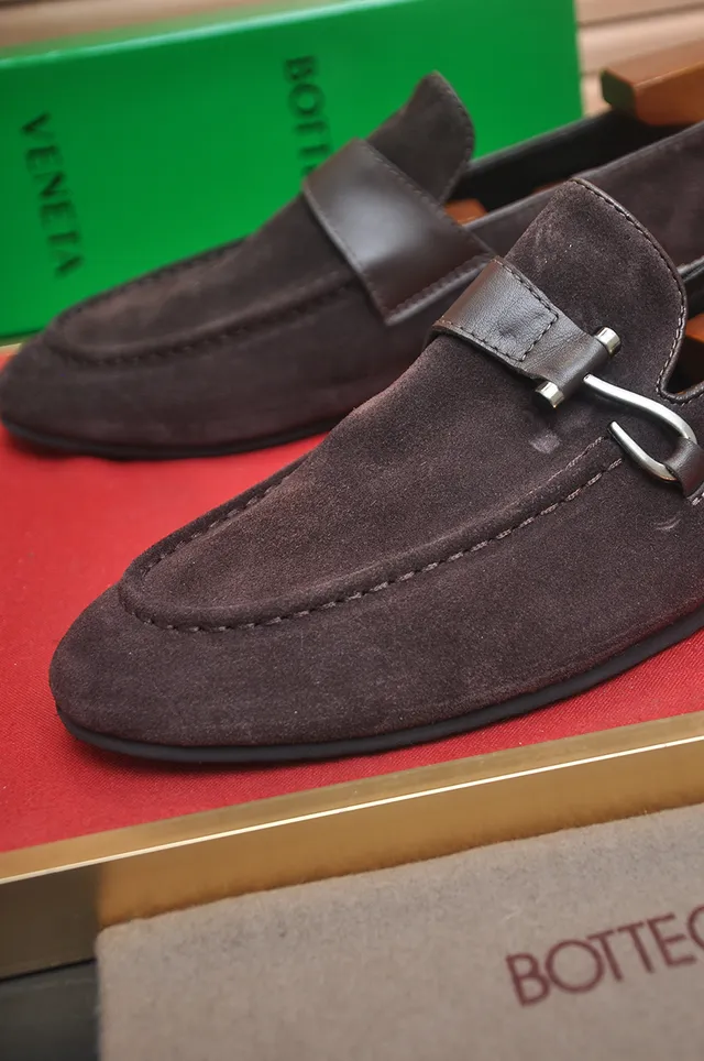 Bottega Veneta Andiamo أحذية لافرز بنية سويد 2