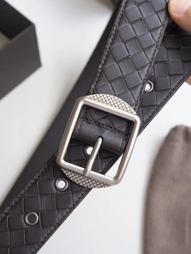 Bottega Veneta Andiamo Intrecciato حزام جلد منسوج 3
