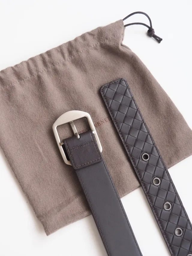 Bottega Veneta Andiamo Intrecciato حزام جلد منسوج 5