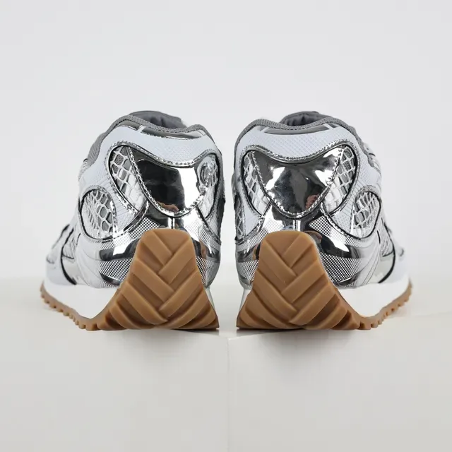 Bottega Veneta Andiamo Metallic Silver Mesh Lifestyle Sneakers 8