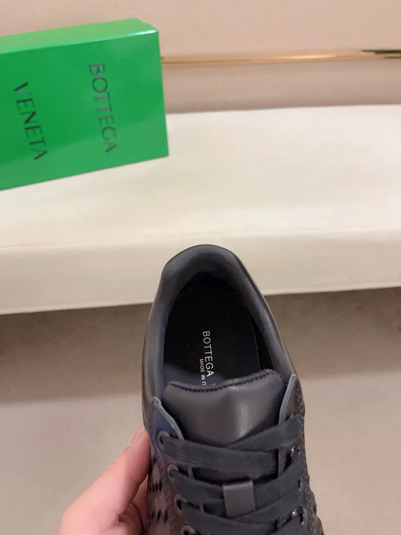 Bottega Veneta Andiamo Woven Leather Black Lifestyle Sneakers 6