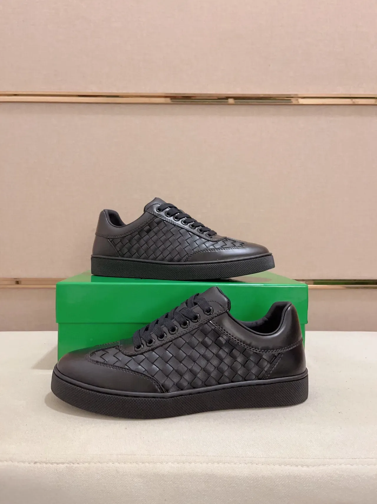 Bottega Veneta Andiamo Woven Leather Black Lifestyle Sneakers 7