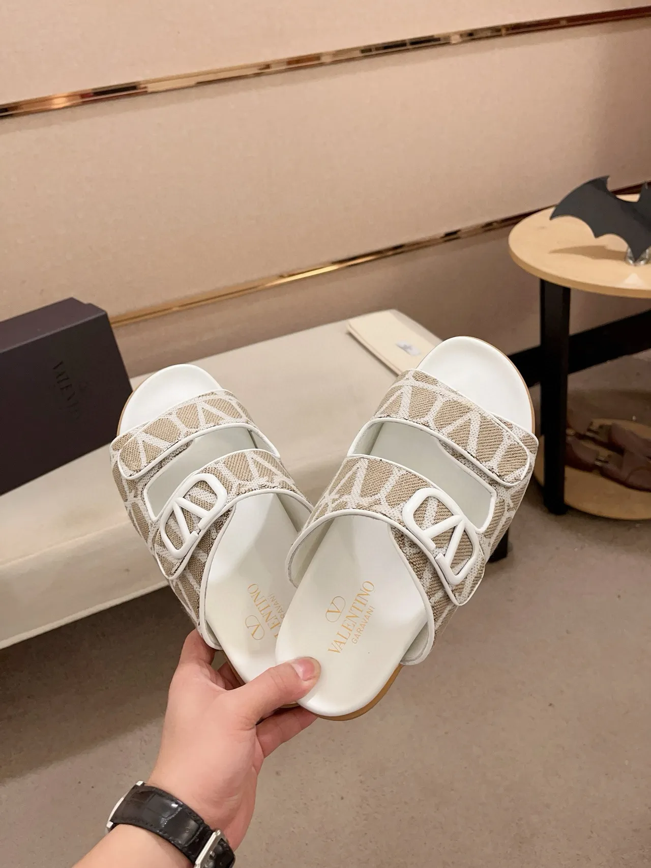 Bottega Veneta 米色白色 双带凉拖 编织提花鞋面 拖鞋 5