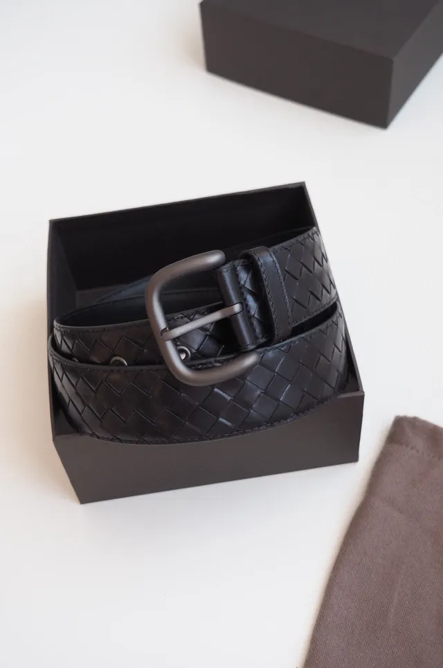 Bottega Veneta Cassette Intrecciato Leather Belt 4