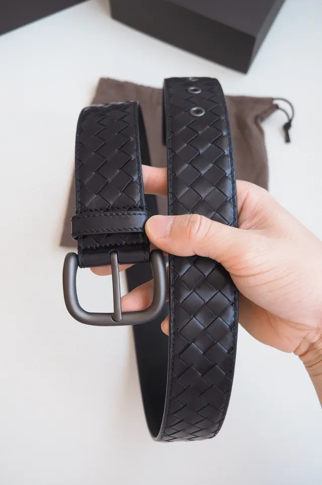 Bottega Veneta Cassette Intrecciato Leather Belt 5