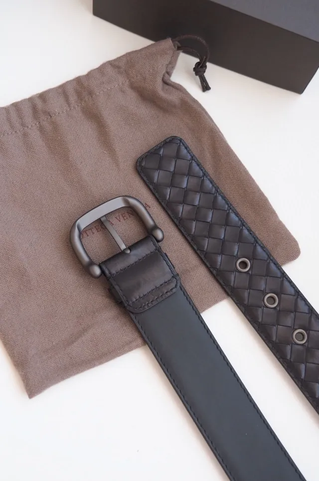 Bottega Veneta Cassette Intrecciato Leather Belt 7
