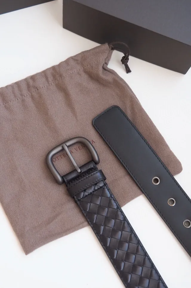 Bottega Veneta Cassette Intrecciato Leather Belt 8