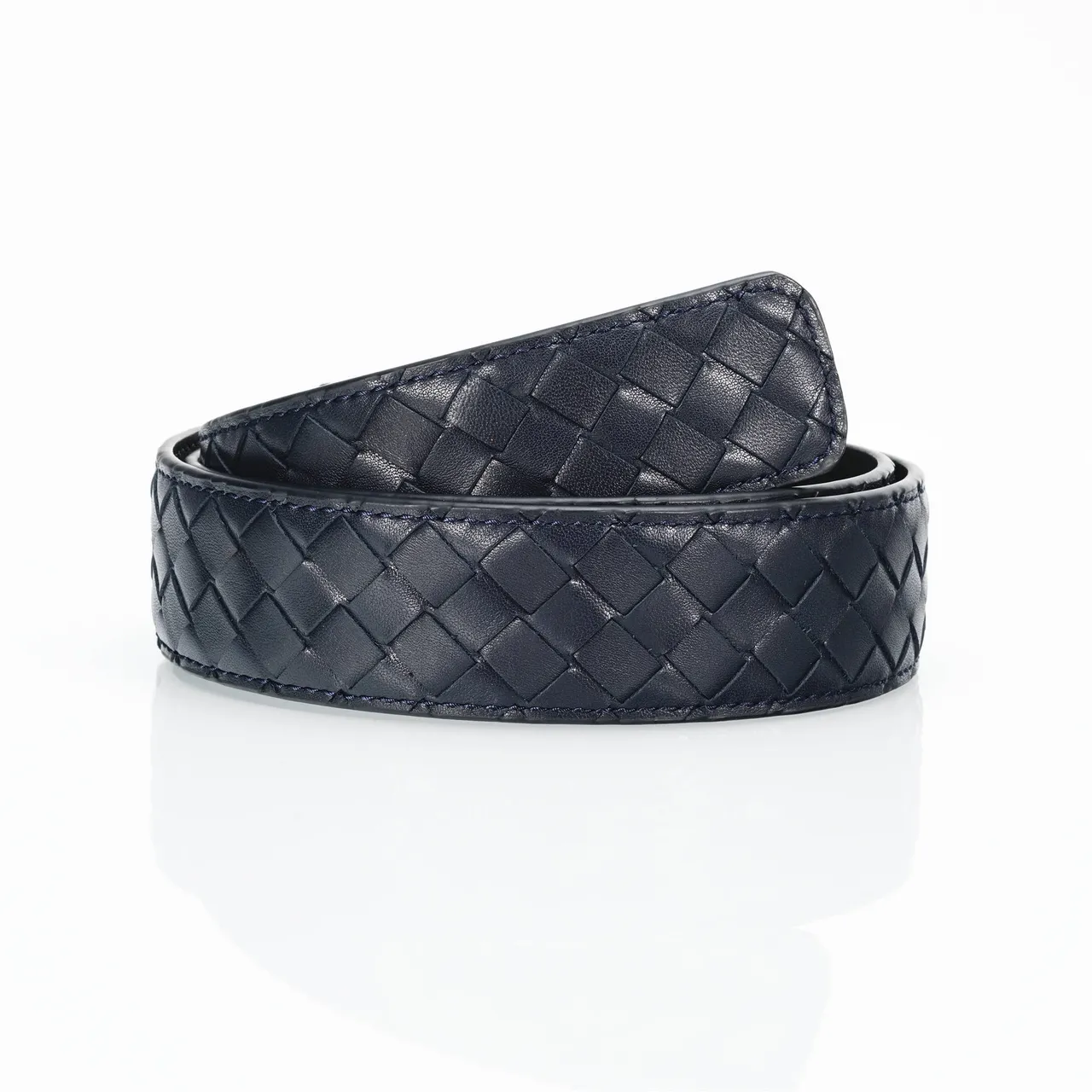 Bottega Veneta Cassette Intrecciato Navy চামড়ার বেল্ট 3