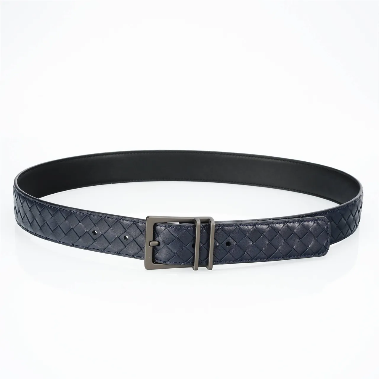 Bottega Veneta Cassette Intrecciato Navy চামড়ার বেল্ট 9
