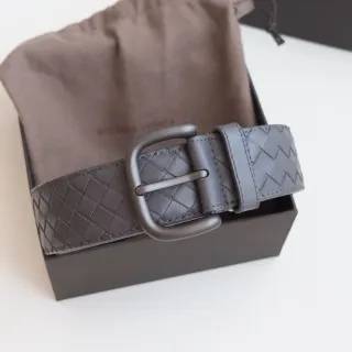 Bottega Veneta Intrecciato ধূসর চামড়ার বোনা বেল্ট