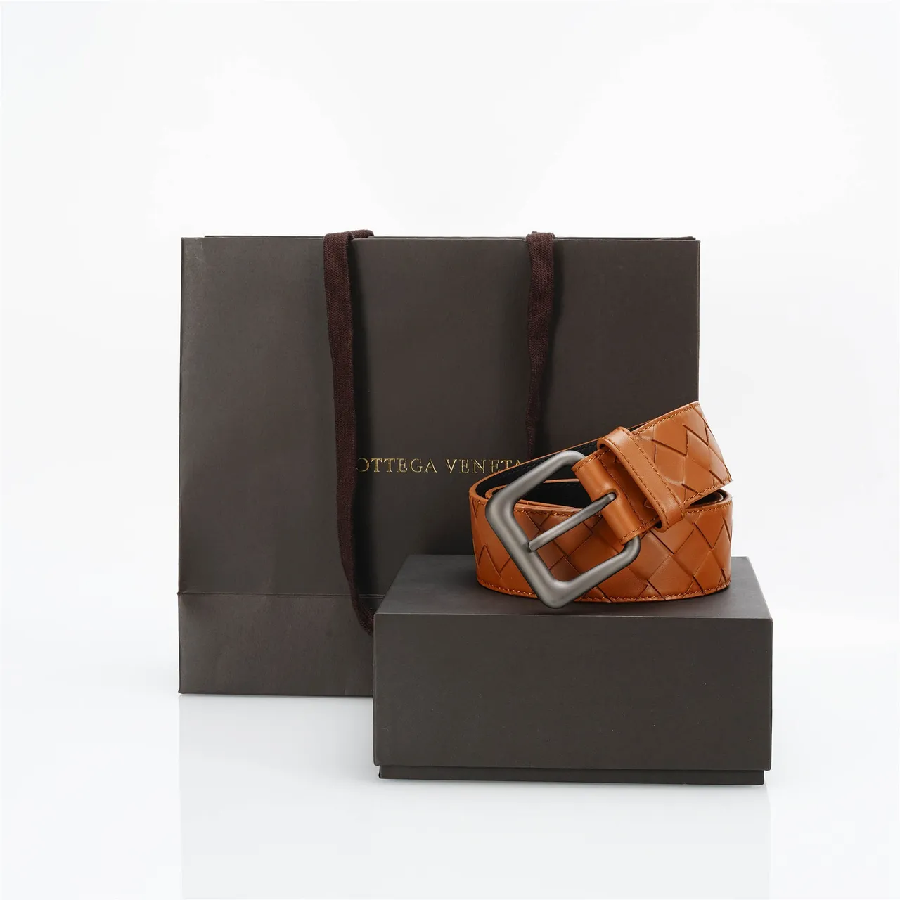 Bottega Veneta Intrecciato حزام جلد منسوج 5