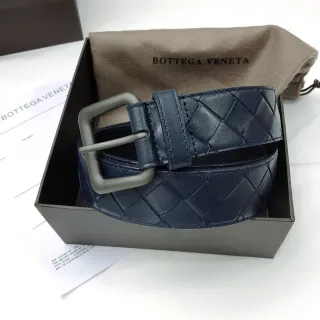 Bottega Veneta Intrecciato বোনা নেভি চামড়ার বেল্ট