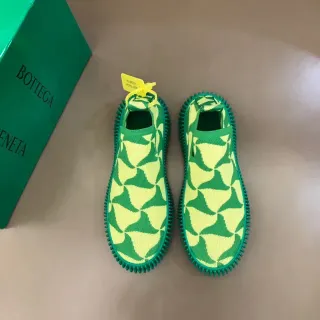 Bottega Veneta Sardine Knit Slip-On লাইম গ্রিন এবং ডার্ক গ্রিন স্নিকার্স