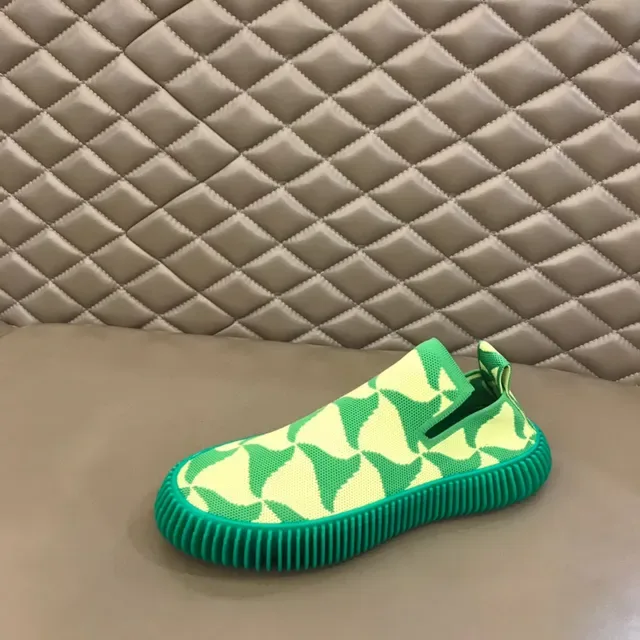 Bottega Veneta Sardine Knit Slip-On أخضر ليموني وأخضر داكن حذاء رياضي 6